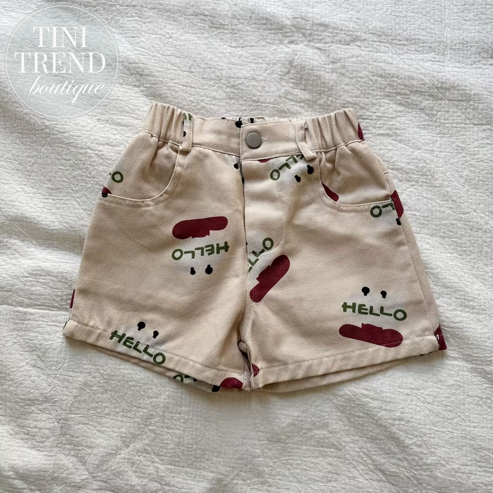 2025 New Summer Kids Cotton Shorts - Printed Loose Casual Boys Girls Pants with Strawberry Pattern